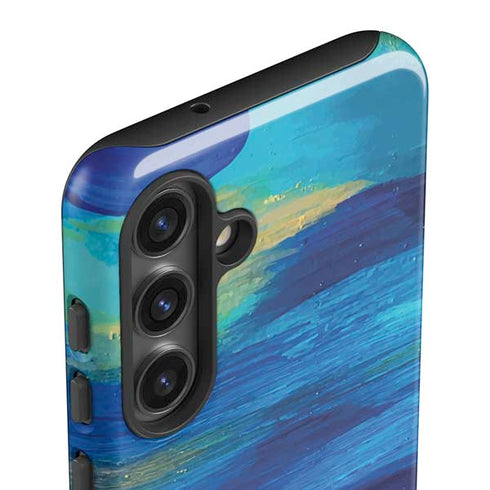 Ocean Blue Brush Stroke by Etta Vee Galaxy S25 Impact Case